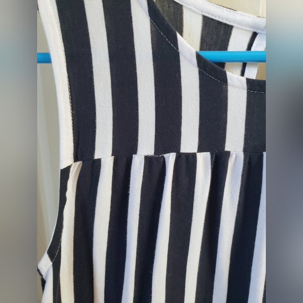 J. Crew Navy And White Striped Tiered Midi Dress - Picture 4 of 10